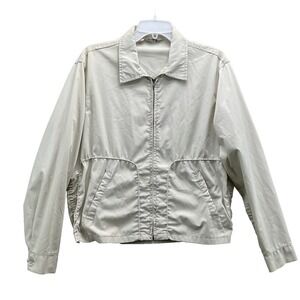 Vintage Ridgely Bomber Jacket Men's Large Ivory Boxy 70's Classic Streetwear Y2K